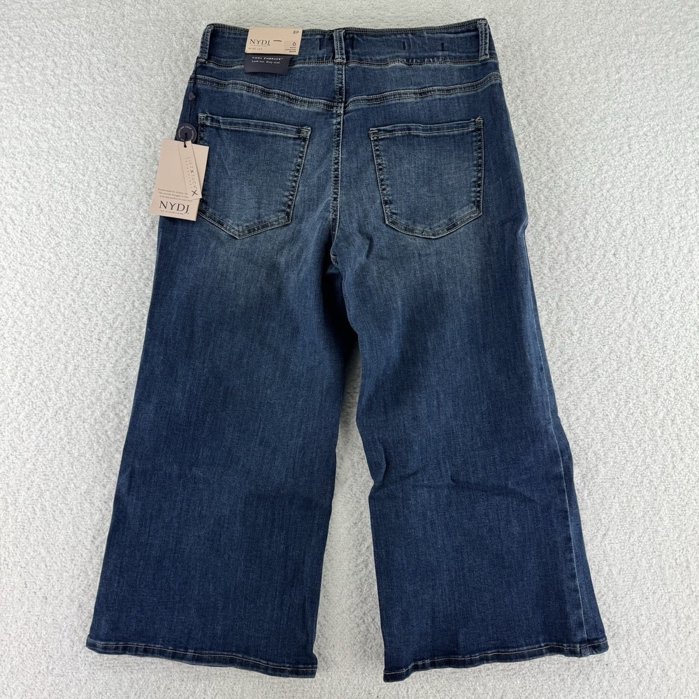 NYDJ Cool Embrace Wide Leg Denim Crop Jeans 8P Seredipity Blue - Picture 8 of 12